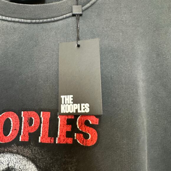 The Kooples Eagle Graphic Print Crewneck Sweatshirt Women Size XXL Skater Grunge - Picture 7 of 8